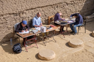 Our office in the tomb of Maya. Photo: Nicola Dell’Aquila.