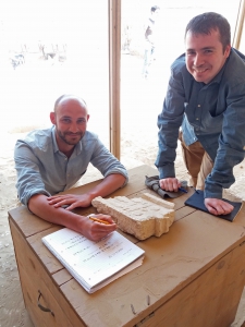 Daniel and Huw in their field office. Photo: Lara Weiss.