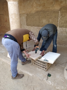 Construction of the hole-punching device. Photo: Ali Jelene Scheers.